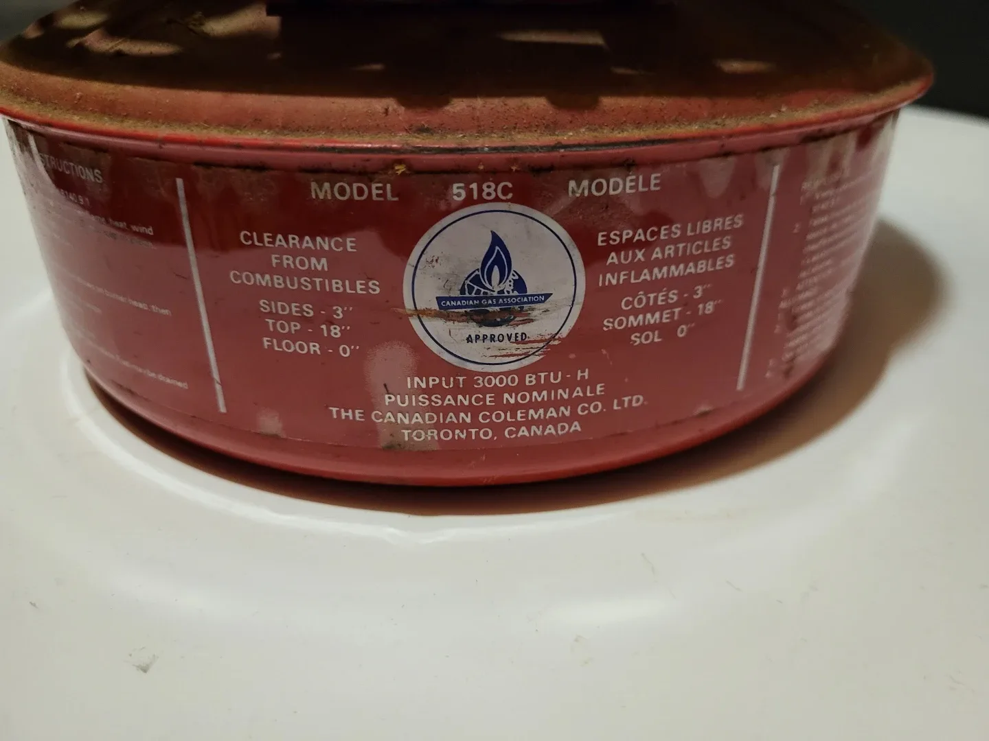 Coleman Quick-Lite 3000 BTU Heater Model 518C image indicator(5)