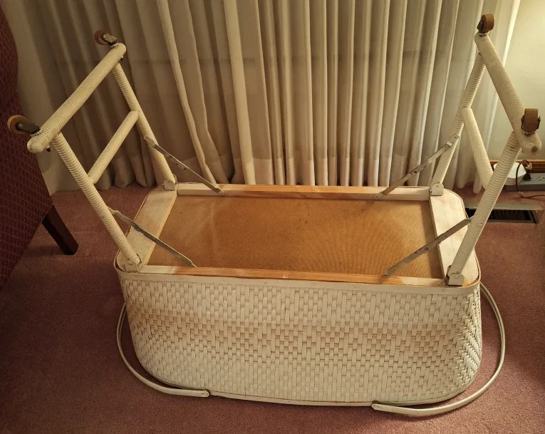 Vintage Mid-Century Redmon Wicker Bassinet image indicator(5)