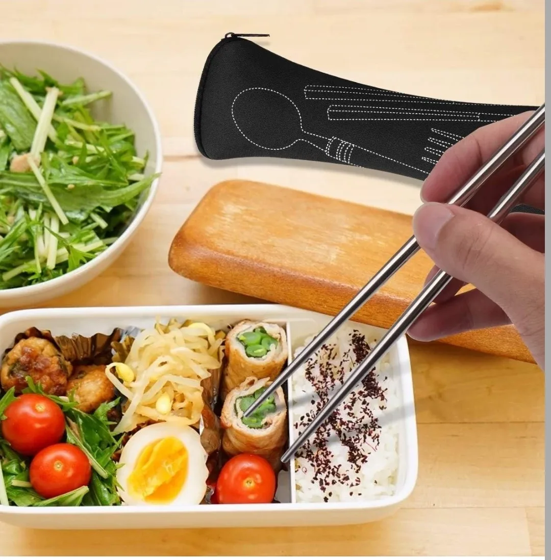 NEW Reusable Stainless  Steel Flatware Set - Blue image indicator(3)