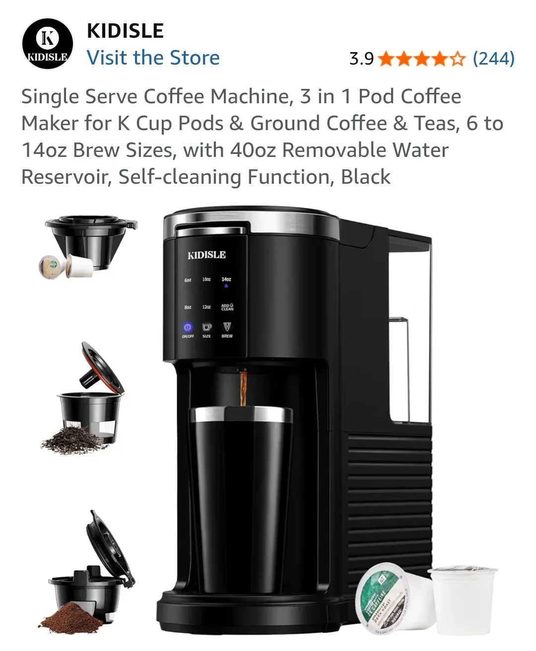 Kidisle Single Serve Coffee Maker image indicator(8)