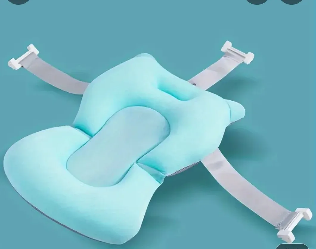 Foldable Baby Bathtub - Blue & White with cushion image indicator(2)