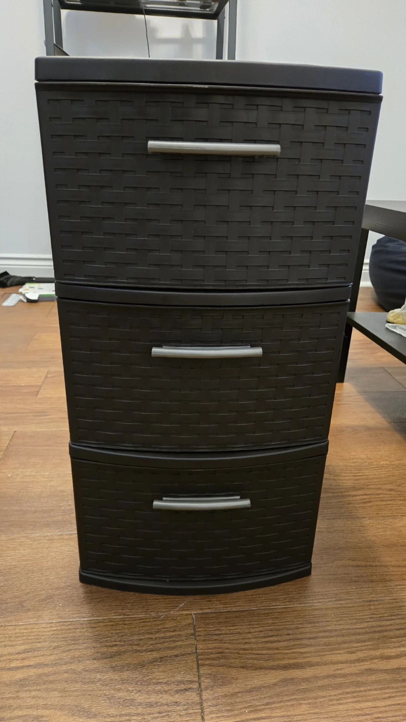 Brown Plastic 3-Drawer Storage Unit