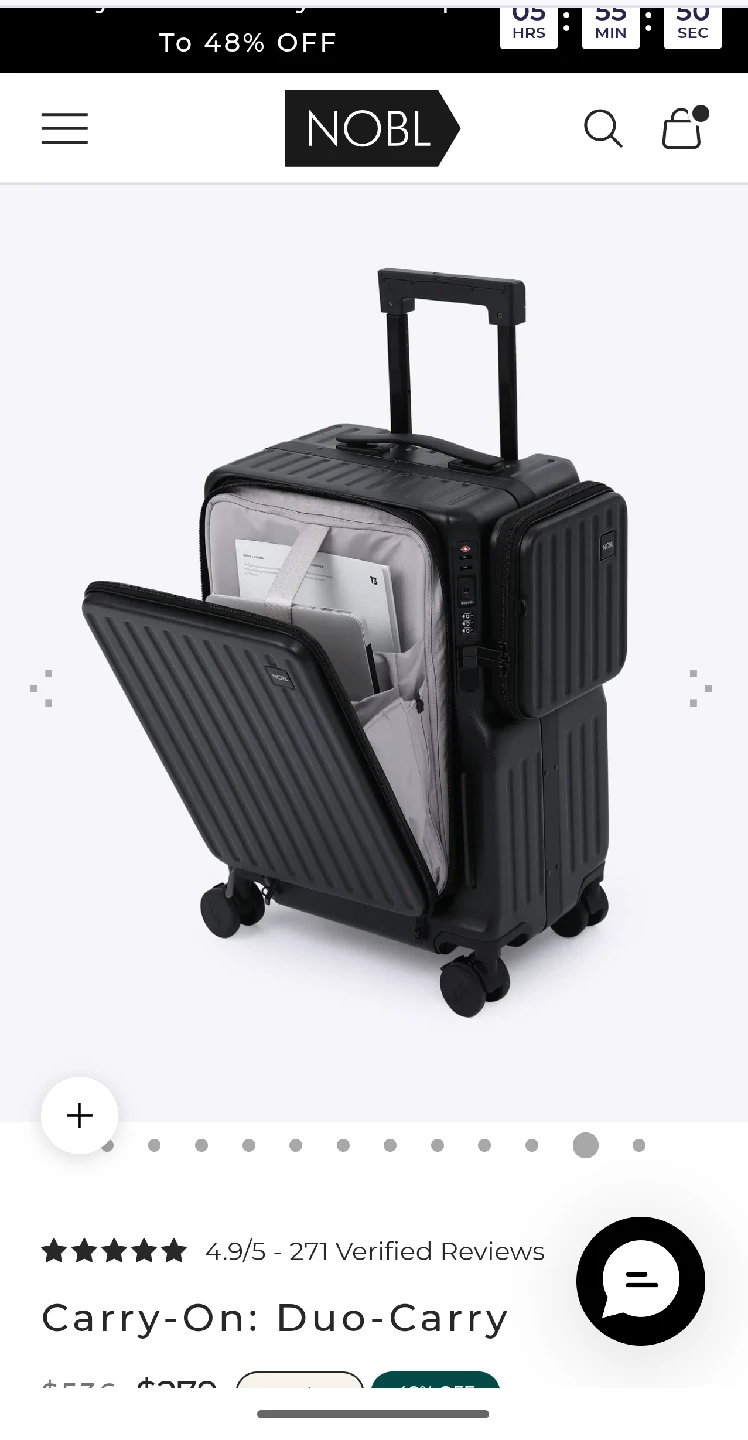 NOBL Carry-On: Duo-Carry Black Suitcase - photo 4