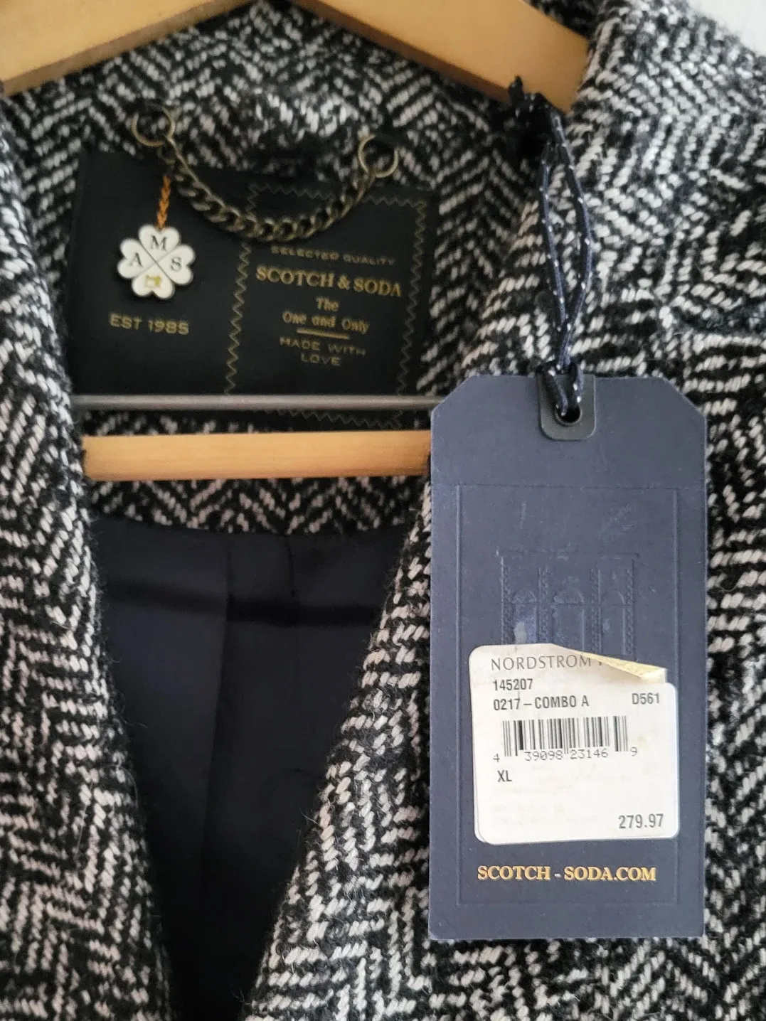 Scotch & Soda Herringbone Coat - Size XL image indicator(3)