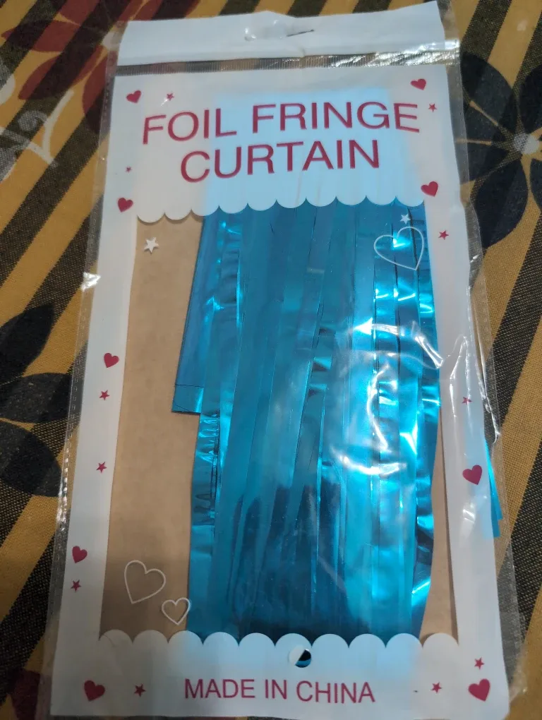 Foil Fringe Curtain - Blue