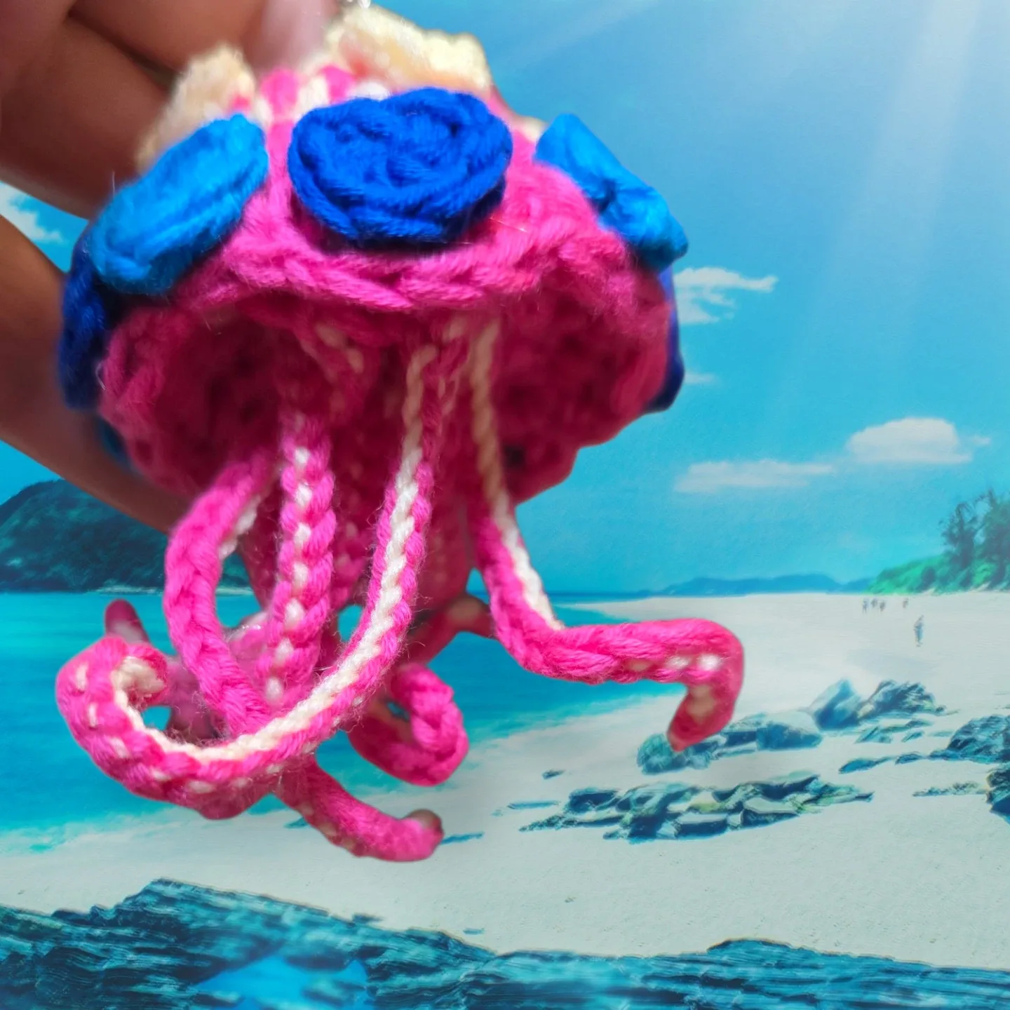 Handmade Crochet Jellyfish Keychain image indicator(5)