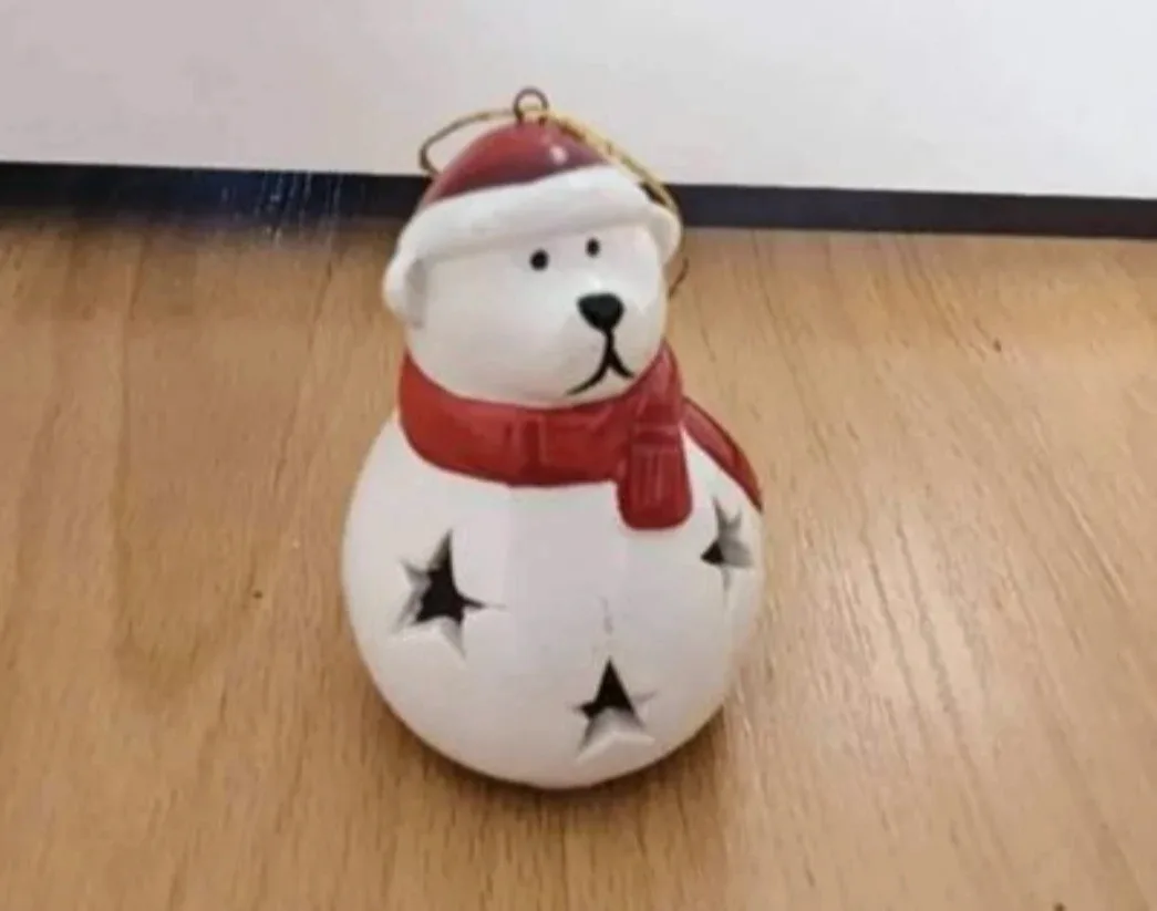 Brand New Christmas Ornament - Polar Bear Snowman with Scarf