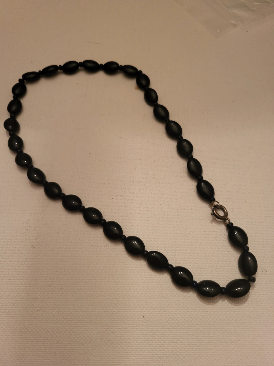 Black Glass Beaded Necklace
