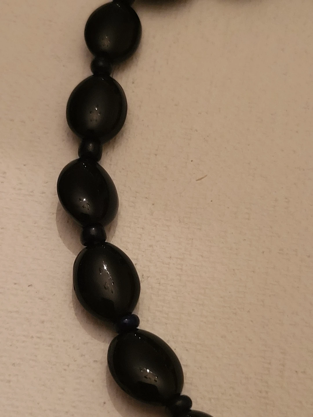 Black Glass Beaded Necklace - photo 2