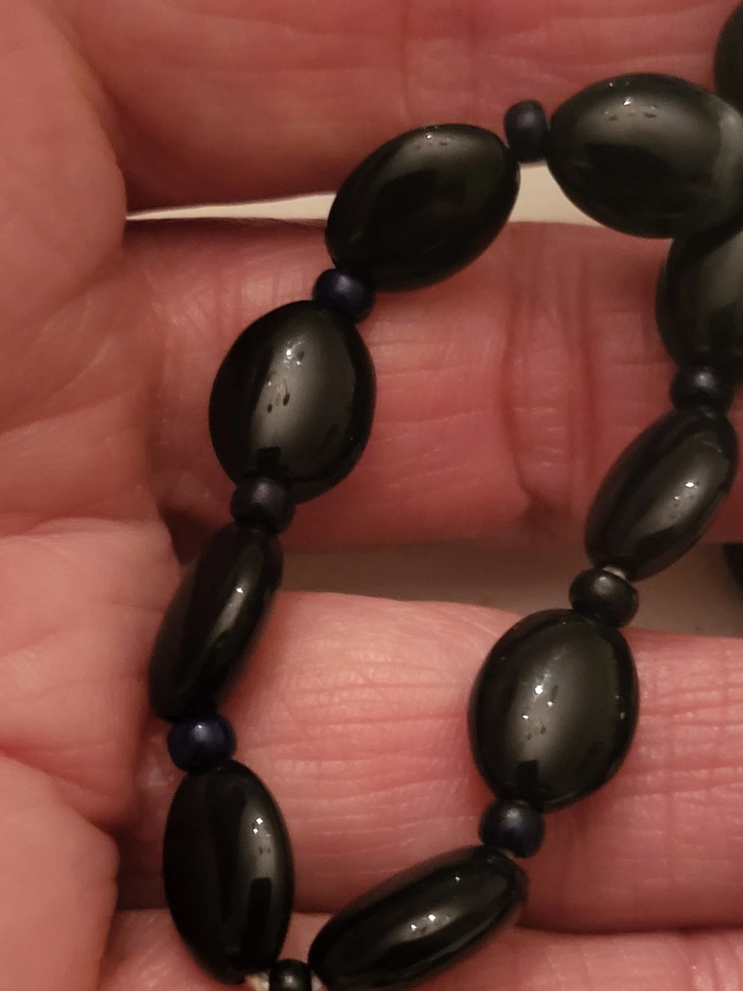 Black Glass Beaded Necklace - photo 3