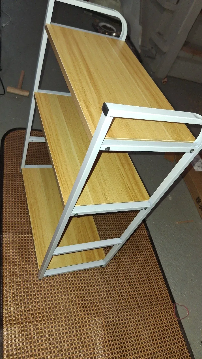 3-Tier Shelf Rack - White & Wood 🥕 image indicator(3)