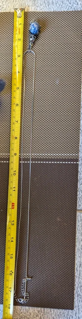 Skull & Blue Stone Pendant Necklace image indicator(3)