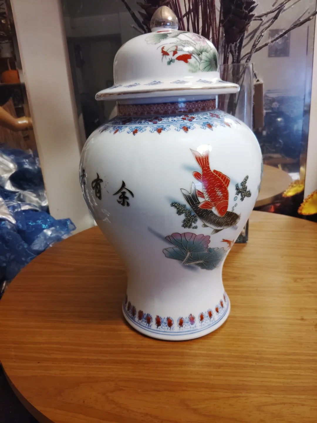 Decorative Koi Fish Porcelain Jar thumbnail