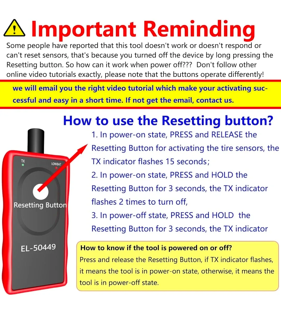 EL-50449 TPMS Relearn Tool for Ford, Lincoln, Mercury image indicator(3)