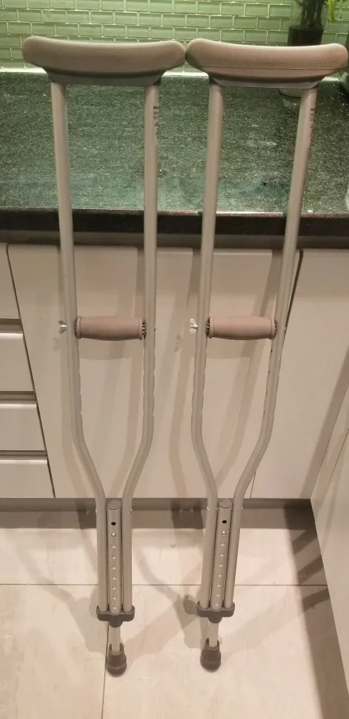 Adjustable Aluminum Crutches - Pair