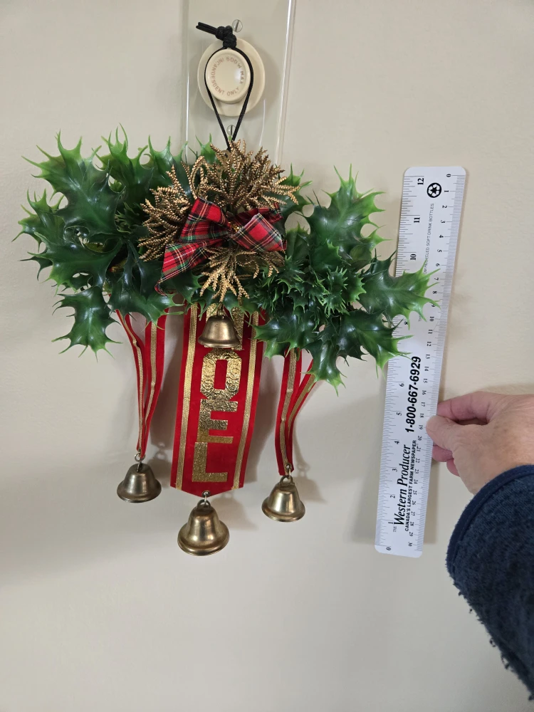 Vintage NOEL Christmas Holly Bell Decoration - photo 3