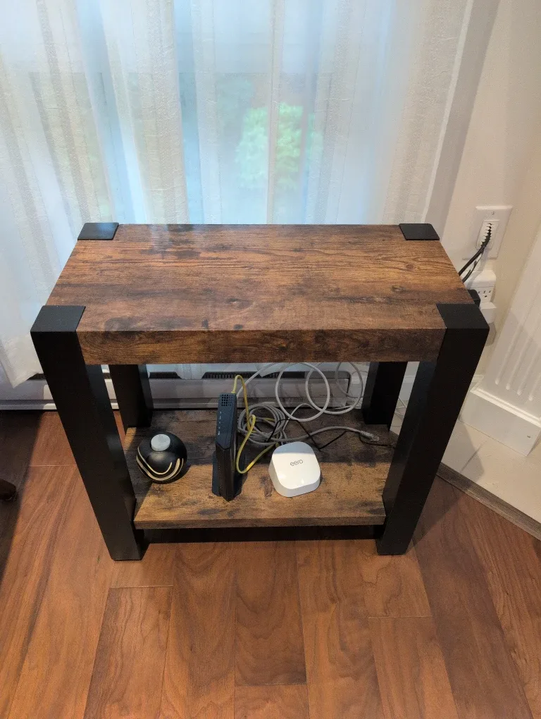 Brown & Black Wood End Table