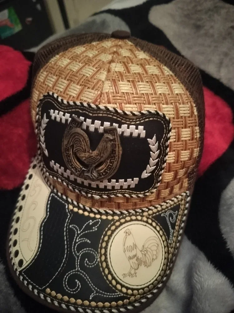 Rooster Embroidered Straw Hat image indicator(2)