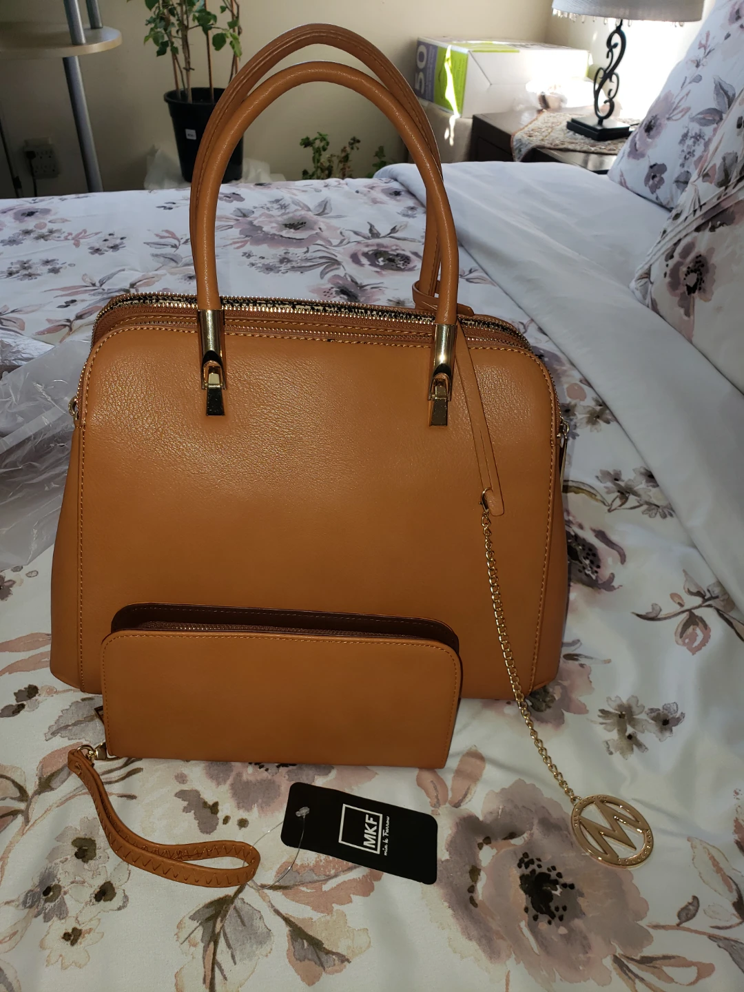 MKF Mia K Farrow Brown Satchel Bag with Wallet