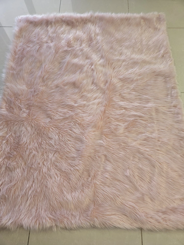 Norimote Home Pink Faux Fur Rug size 5 ft× 4ft
