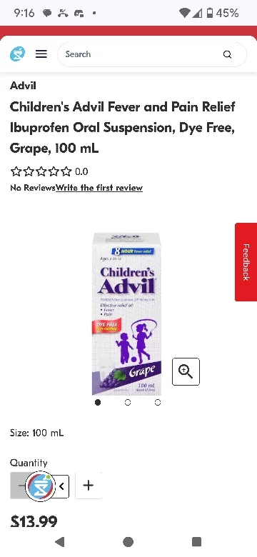 NEW Children's Advil Fever and Pain Relief $7 EACH (REG $14+tax) image indicator(2)