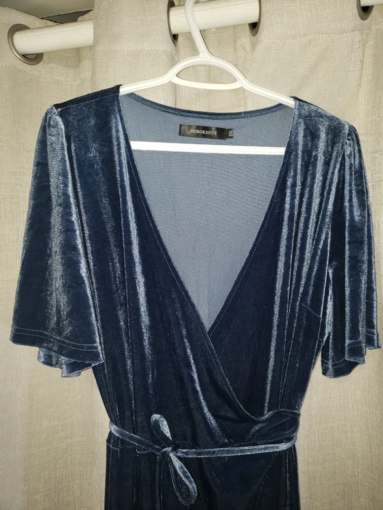 Blue Velvet Maxi Dress - Size XL - photo 2