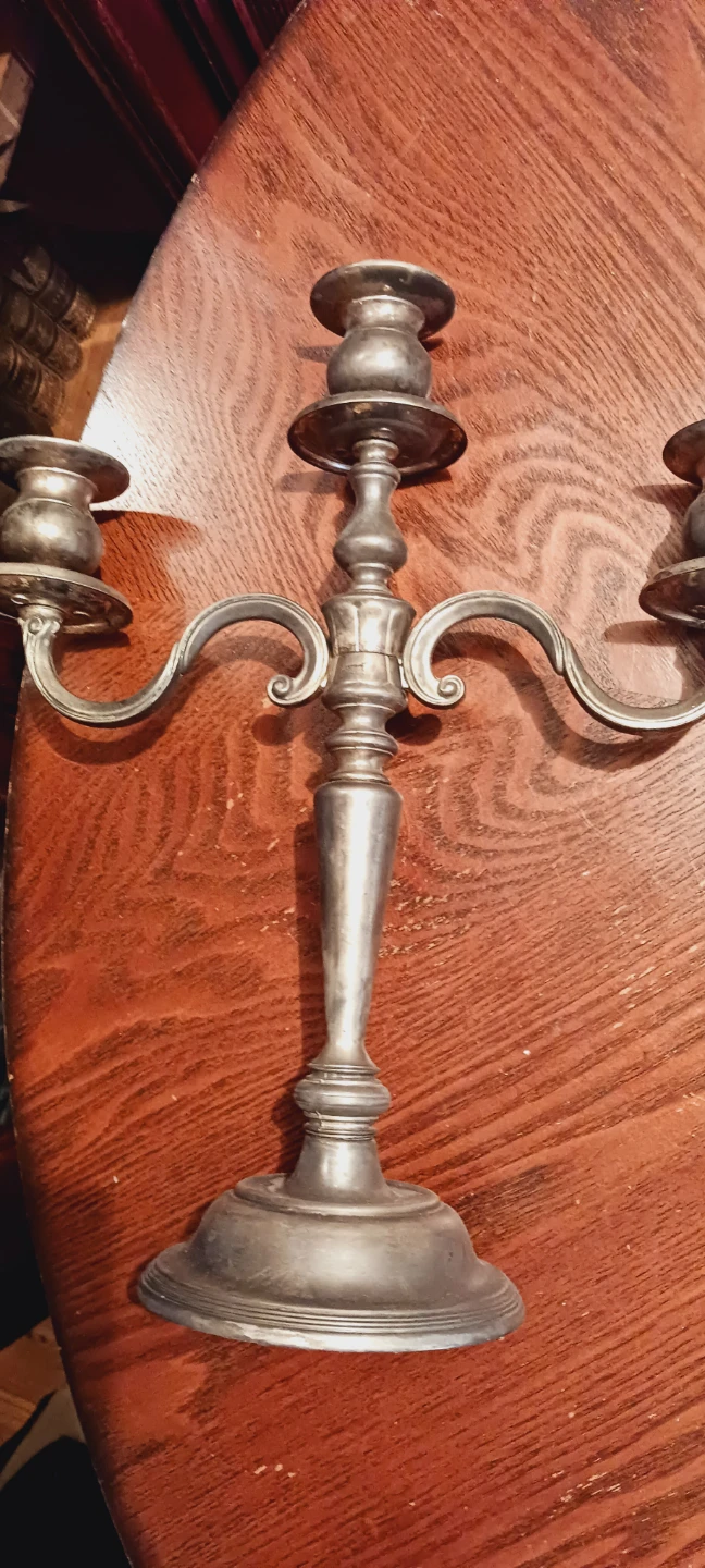 Large Vintage 3 Arms Silver Plated Candelabra - photo 3