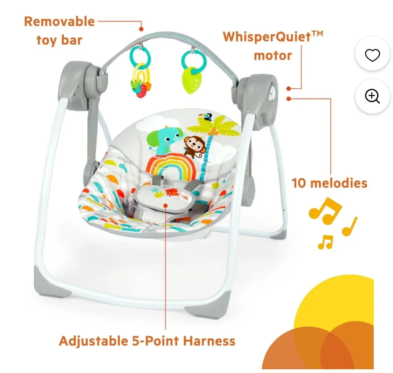 Bright Starts Playful Paradise Portable Swing image indicator(4)