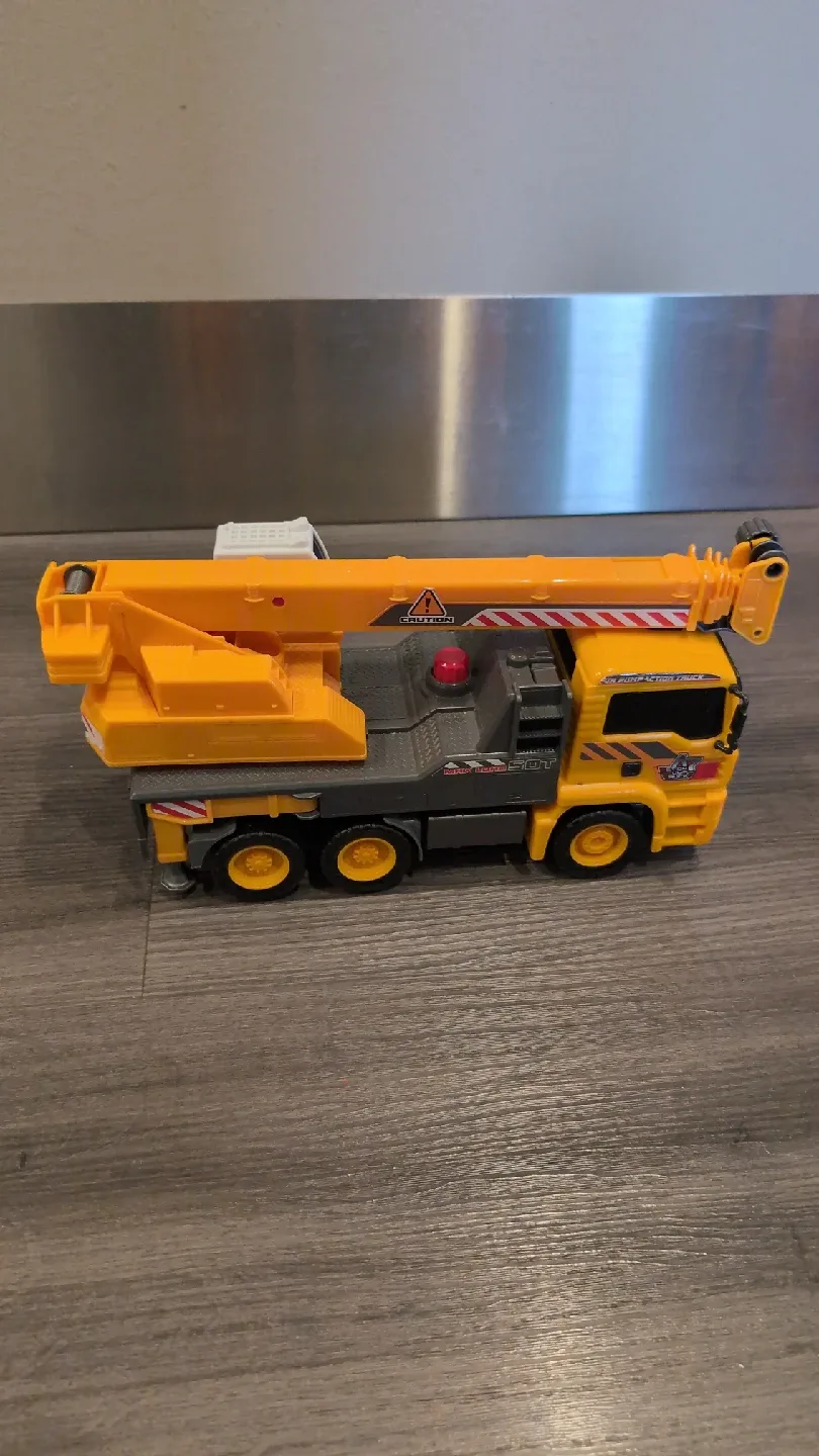 Toy Crane Truck - Yellow & Gray thumbnail