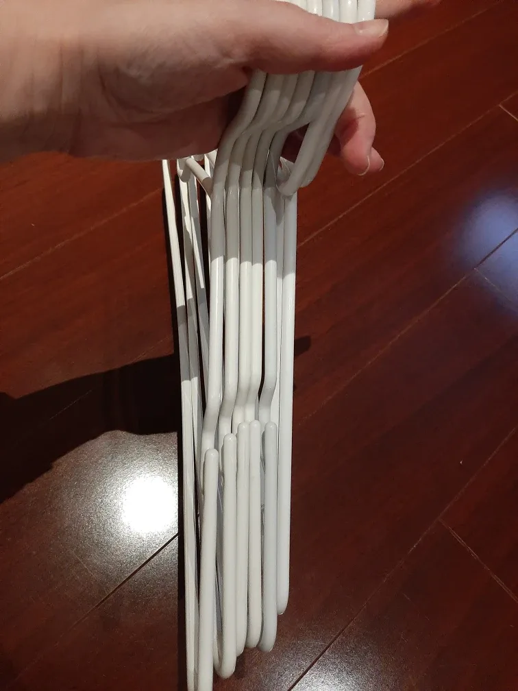 White Plastic Clothes Hangers with Slit - Set of 7 image indicator(3)