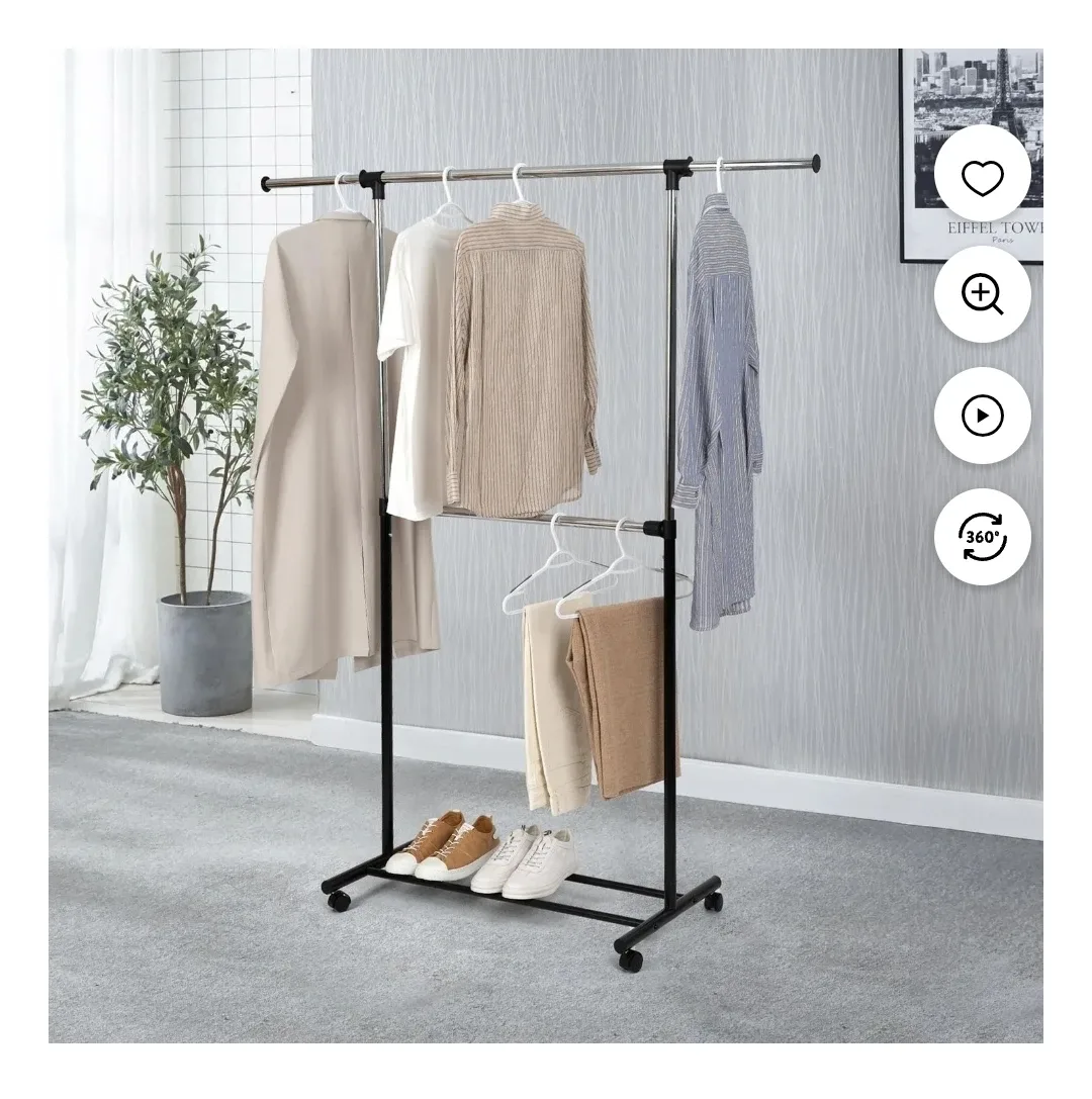 Adjustable Double Rod Clothing Rack