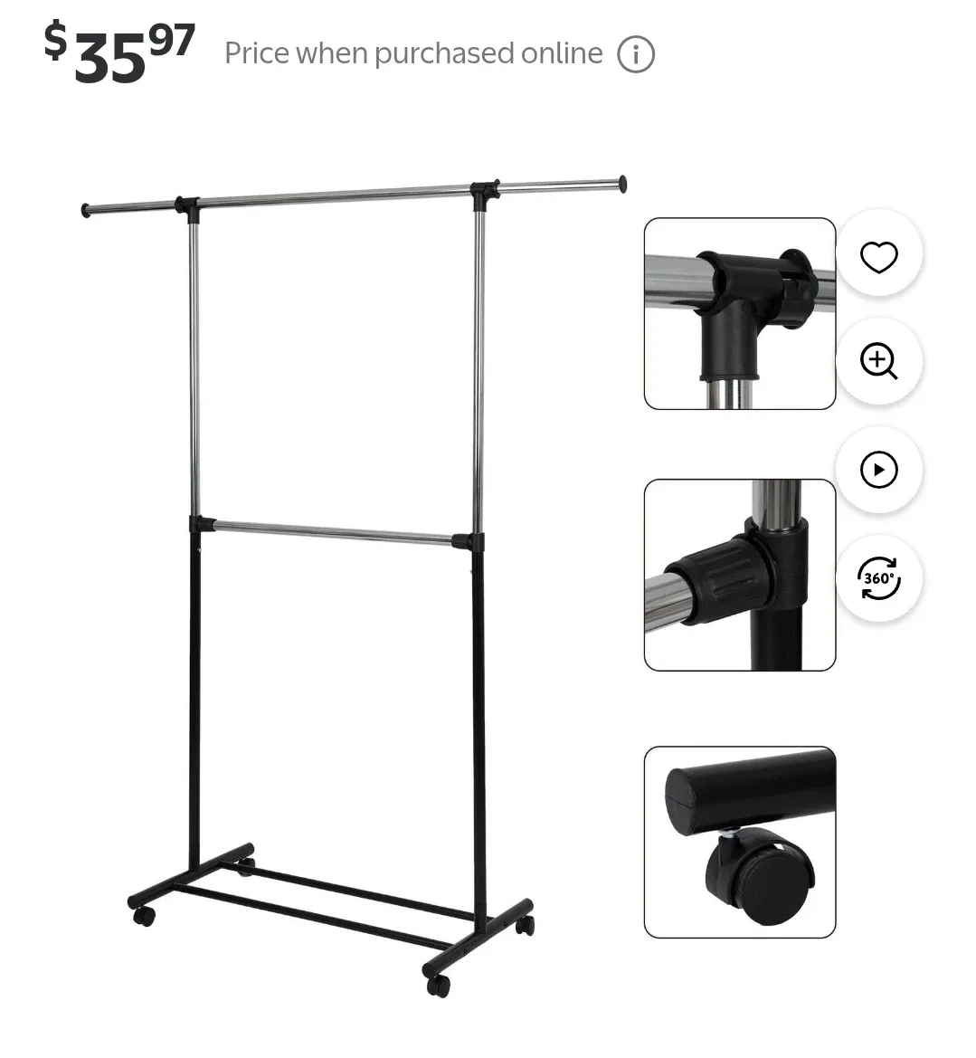 Adjustable Double Rod Clothing Rack image indicator(4)