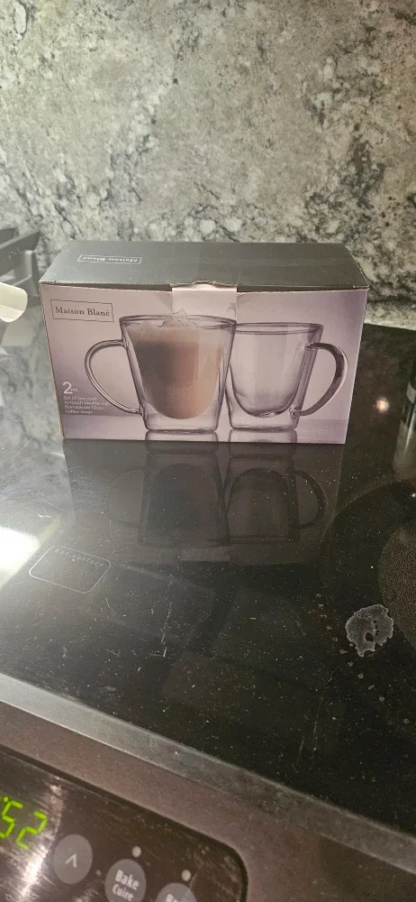 Double Wall Glass Mugs, Set of 2