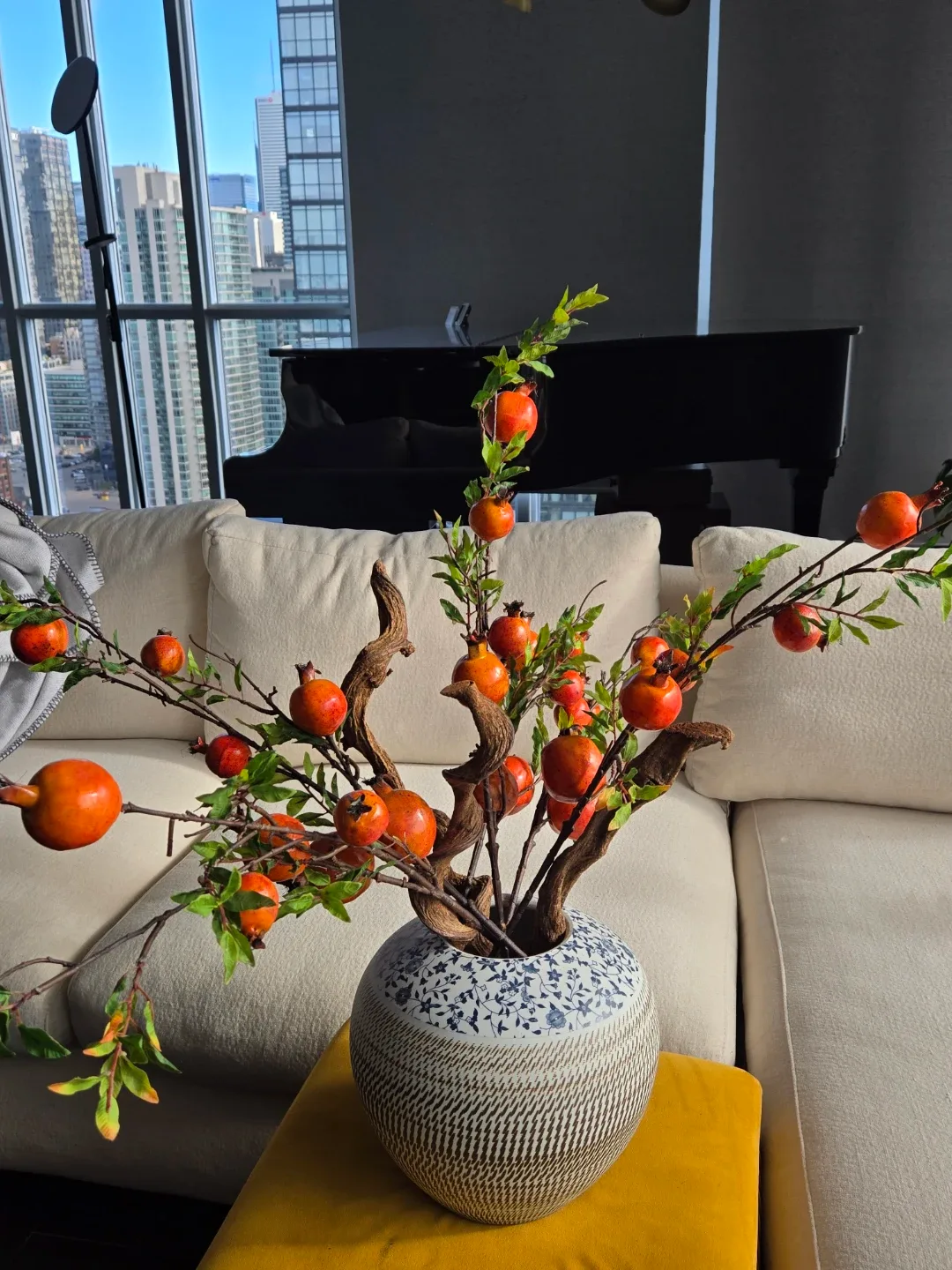 Decorative Pomegranate Branch Arrangement
