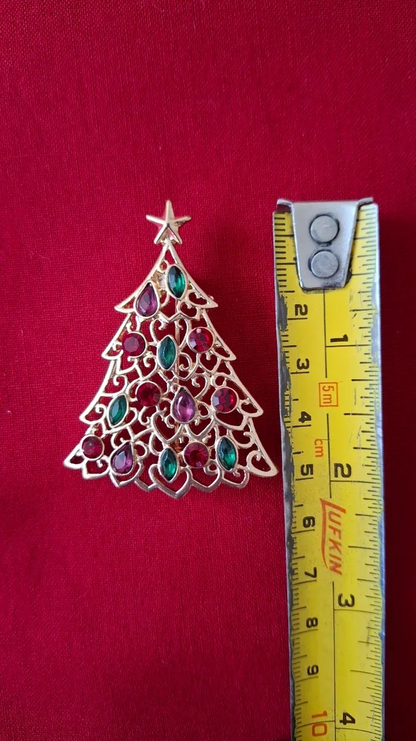 Christmas Tree Brooch with Gemstones image indicator(4)