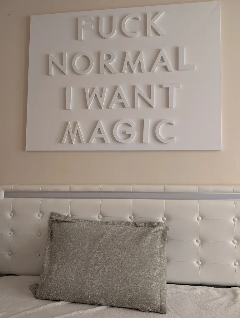 Large Handmade Wall Art - "F*ck Normal I Want Magic" image indicator(3)