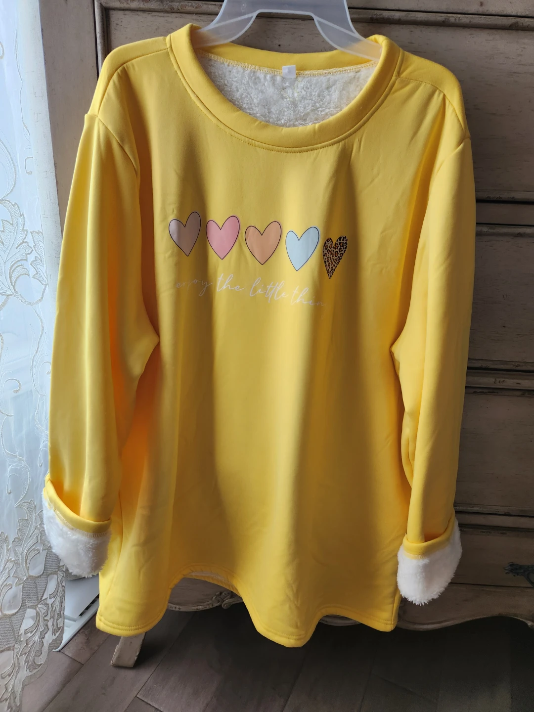 Yellow Fleece Lined Sweatshirt, Size XL