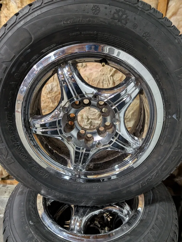 (4)-195/70R14 Winter Tires On Multi-Fit Rims 5x100 & 5x115