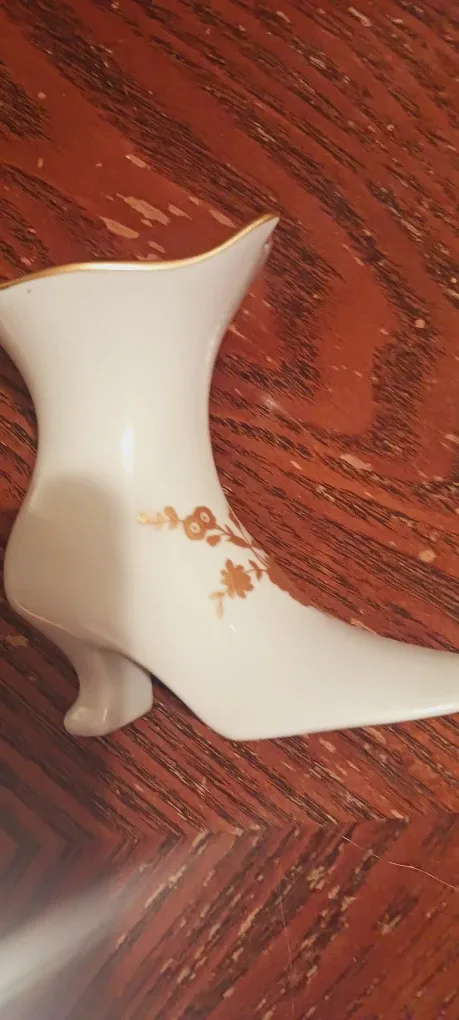 Limoges France 22K Gold Trim Porcelain Boot Figurine image indicator(4)