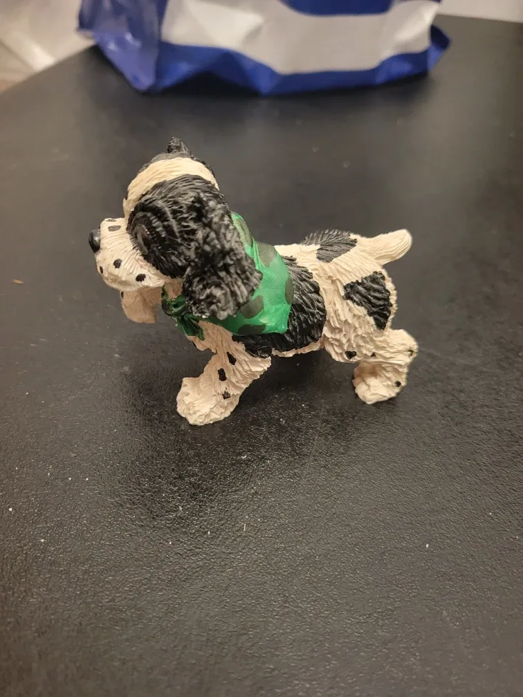 Dog Figurine with Green Scarf