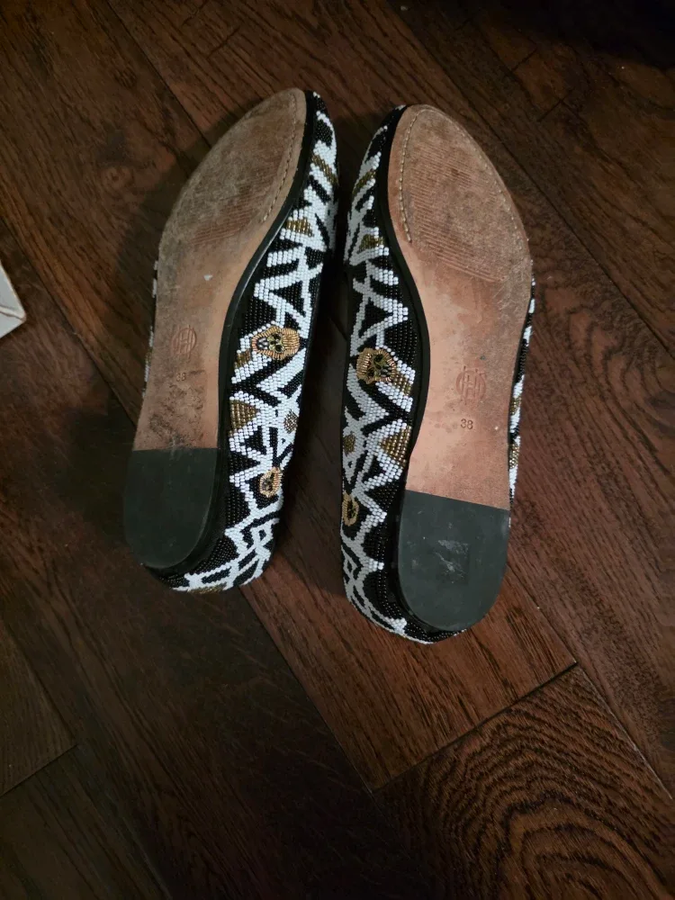 House of Harlow 1960 Zenith Beaded Skull Flats - Size 7 image indicator(4)