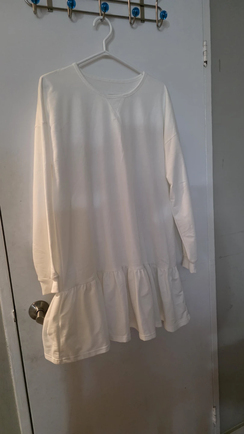 White Long Sleeve Mini Dress