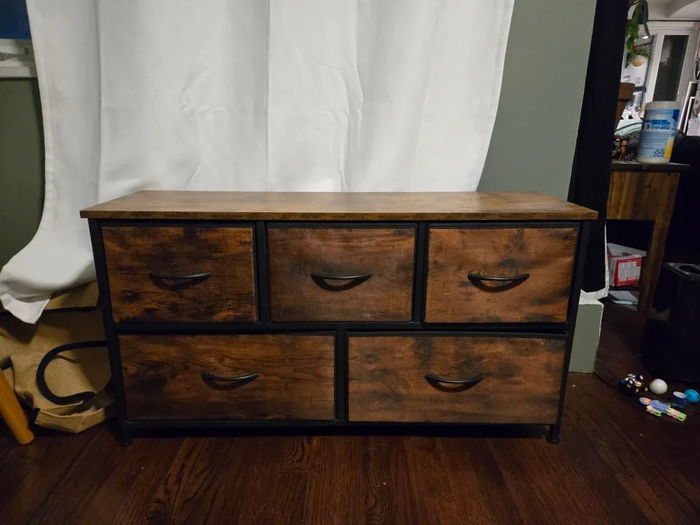 Wood storage cabinet with 5 Drawers