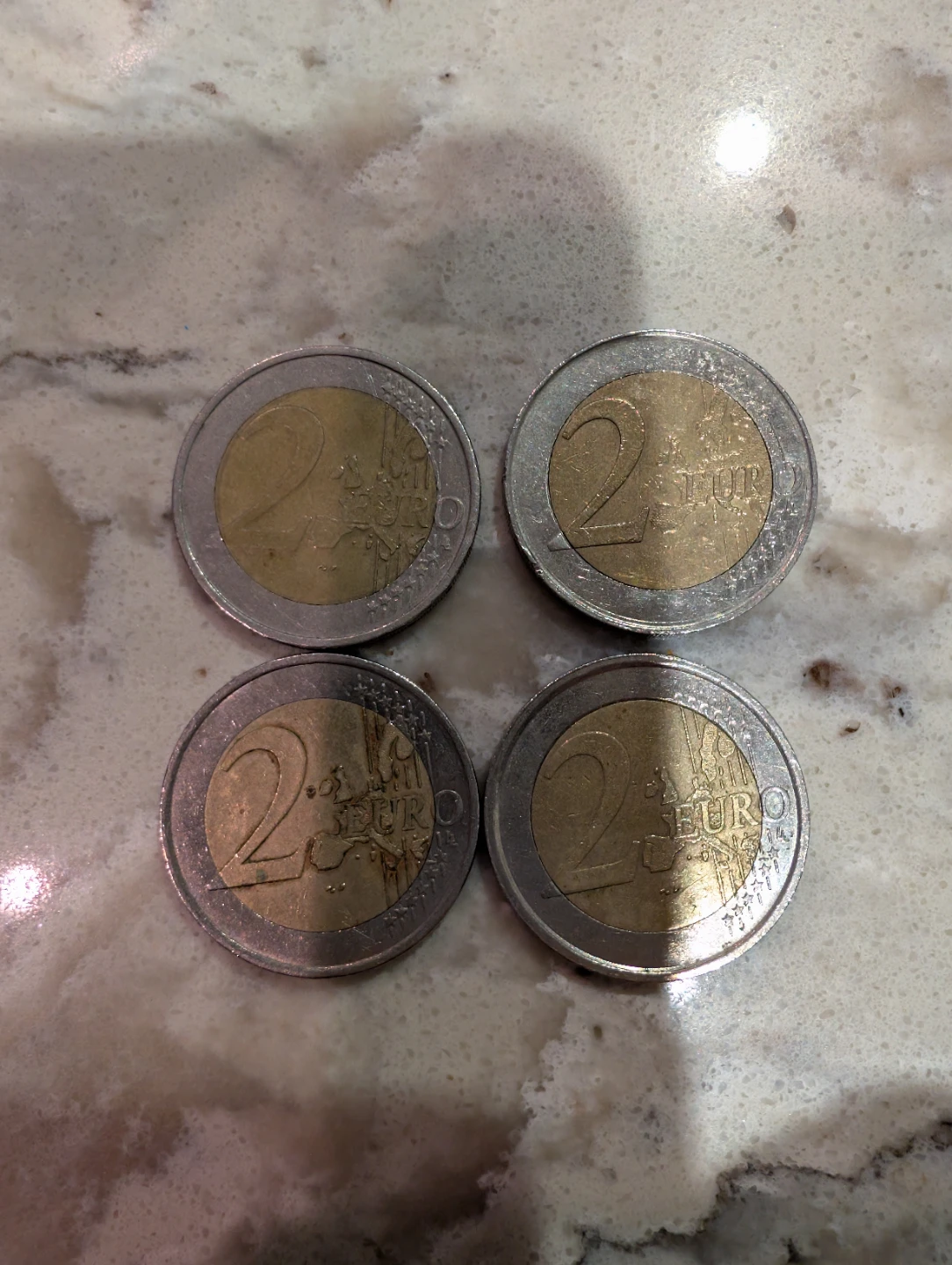 Lot of Four 2 Euro coin 2001 to 2009 Collectible