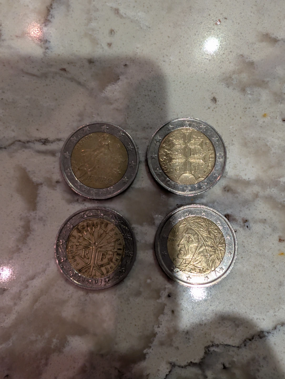 Lot of Four 2 Euro coin 2001 to 2009 Collectible - photo 2