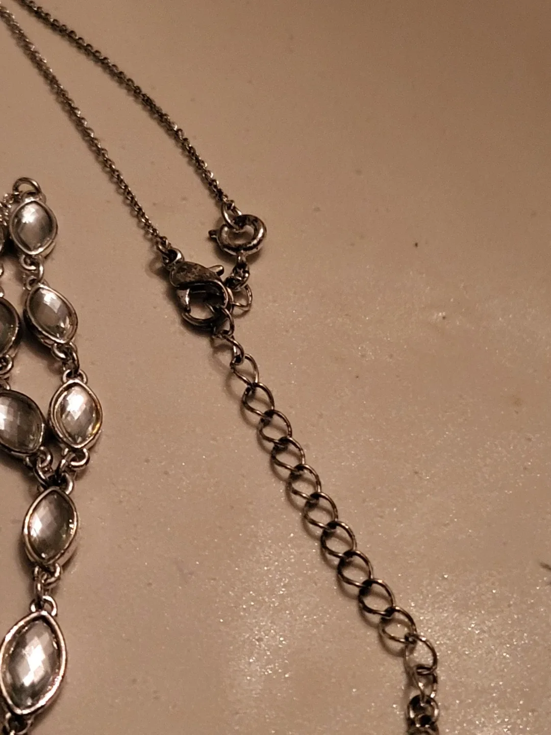 Silver-tone Necklace with Clear Stones image indicator(2)