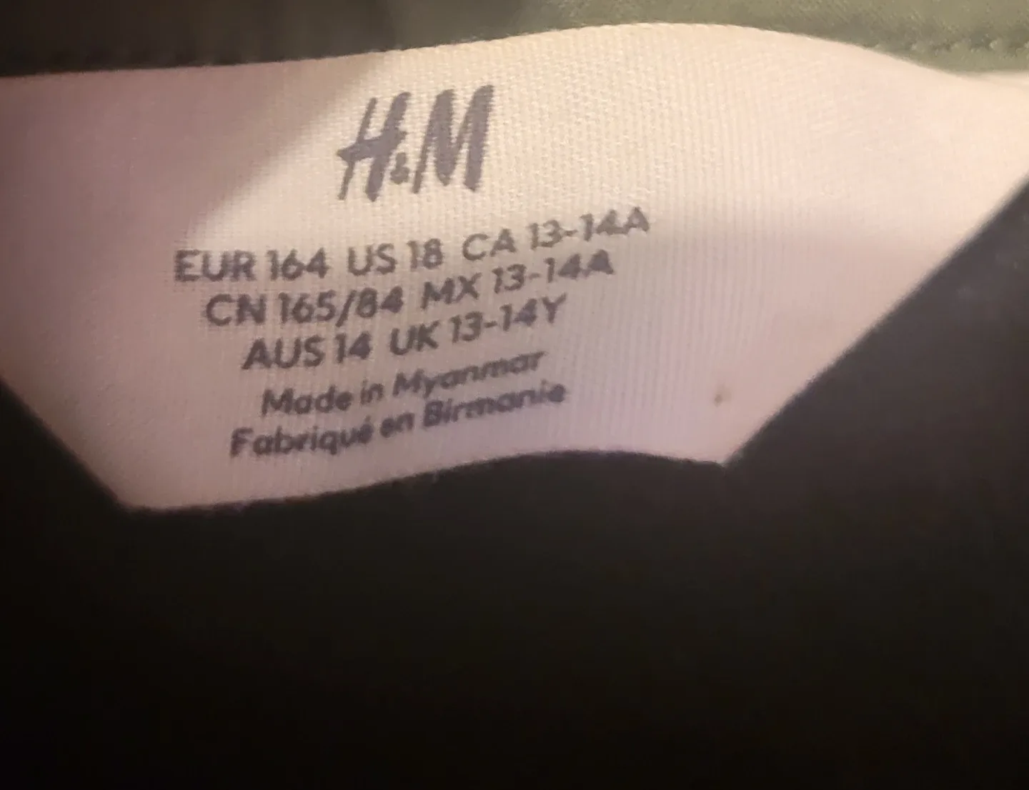 H&M Kids Olive Green Jacket, Size US 13-14 image indicator(2)