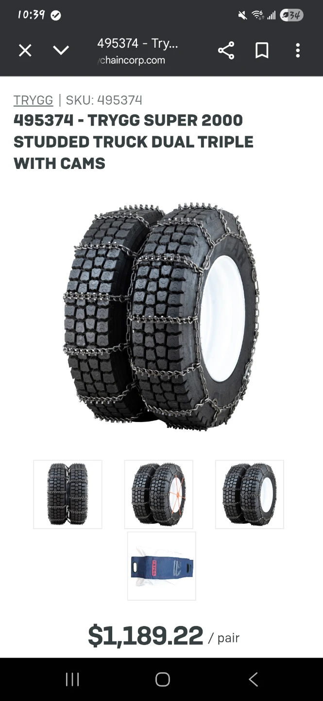 Trygg Studded Tire Chains for Semi 11x22.5 - photo 4