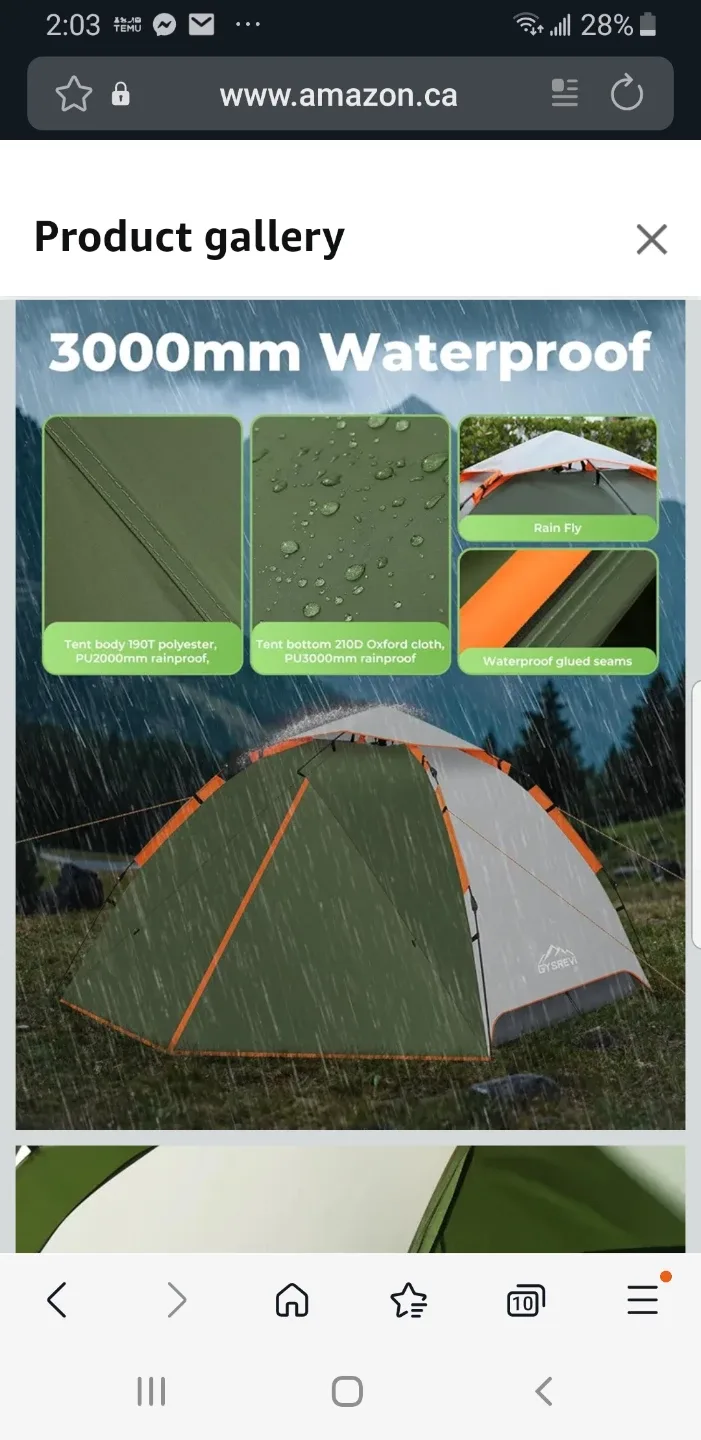 Gysrevi 3 person tent brand new image indicator(6)