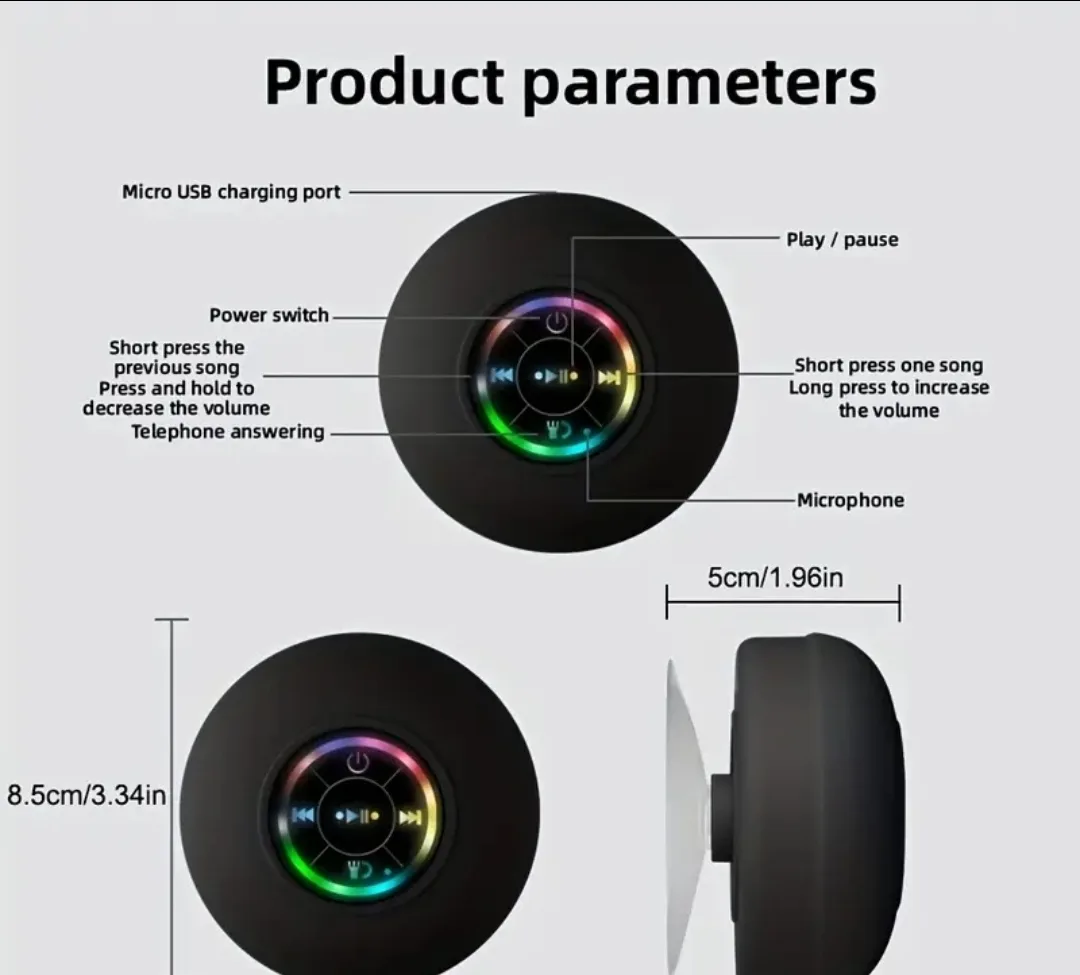 💦 Waterproof Bluetooth Speaker 🔊✨ Vivid Sound, Splash-Proof! image indicator(5)